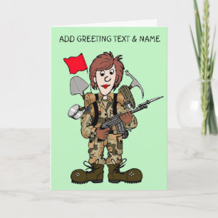 Carte Joyeuse femme soldat