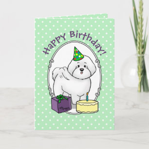 Carte Joyeuse fête d'anniversaire Bichon Frise Dog - mig