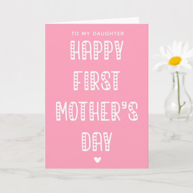 Carte Joyeuse Fête de la Première Mère à Ma Fille! (Petite plante)