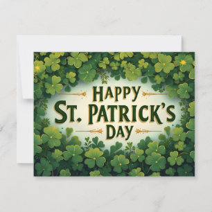 Carte Joyeuse fête de la Saint-Patrick Art de trèfle
