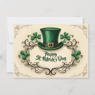 Carte Joyeuse fête de la Saint-Patrick, motif de trèfle