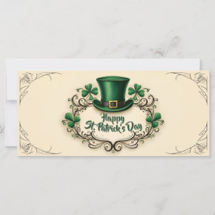 Carte Joyeuse fête de la Saint-Patrick, motif de trèfle