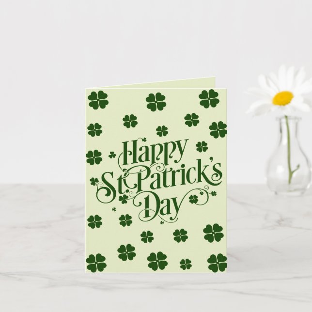 Carte joyeuse fête de la Saint-Patrick shamrock personna (Petite plante)