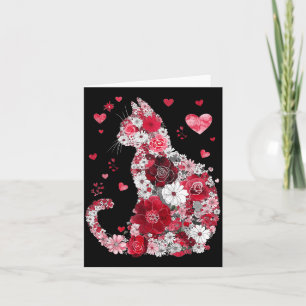Carte Joyeuse fête de Meowentines Drôles Filles Chat Sai