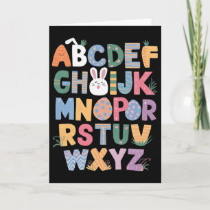 Carte Joyeuse fête de Pâques avec un lapin mignon et des