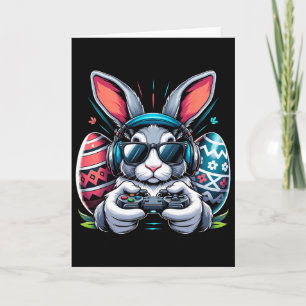 Carte Joyeuse fête de Pâques Garçons Lapin Œuf Jeu Vidéo