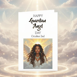 Carte Joyeuse fête des Anges Gardiens (Afro-Américain)