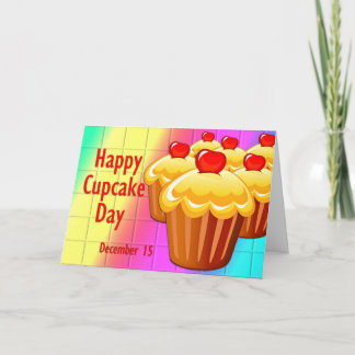 Carte Joyeuse fête des Cupcake 15 décembre