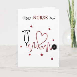 Carte Joyeuse Fête des Infirmières Illustration de Stéth