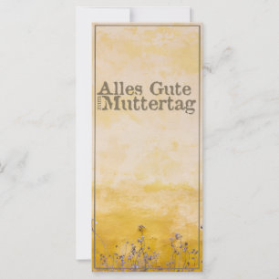 Carte Joyeuse fête des Mères allemande sur prairie fleur