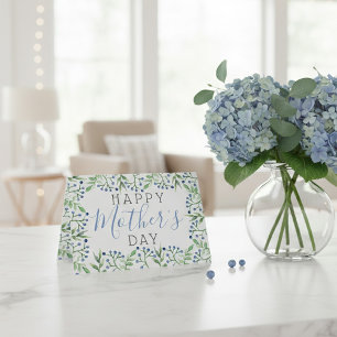 Carte Joyeuse Fête des Mères aux bleuets simples de prin
