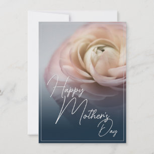 Carte Joyeuse fête des Mères avec une grande rose rose