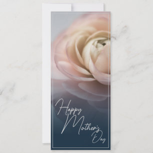 Carte Joyeuse fête des Mères avec une grande rose rose