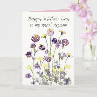 Carte Joyeuse Fête des Mères Belle-Mère Fleurs
