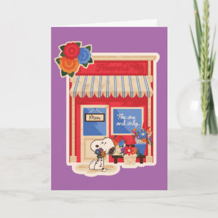 Carte Joyeuse fête des Mères Boutique de fleurs Snoopy
