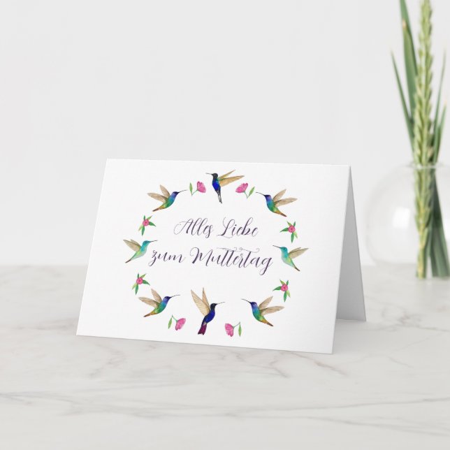 Carte Joyeuse fête des Mères Colibri  (Devant)