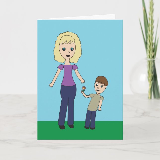 Carte Joyeuse Fête des mères de Fils mignonne Personnali (Devant)