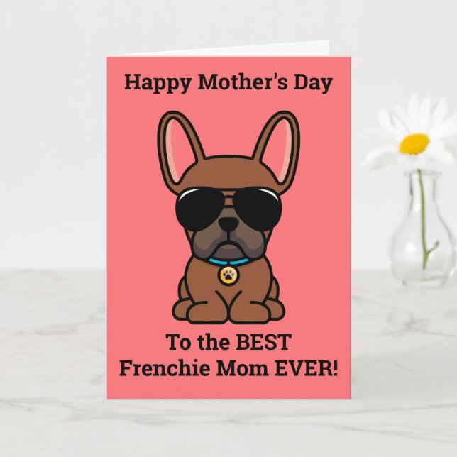 Carte Joyeuse fête des mères de la part de Dog Red Fawn  (Petite plante)