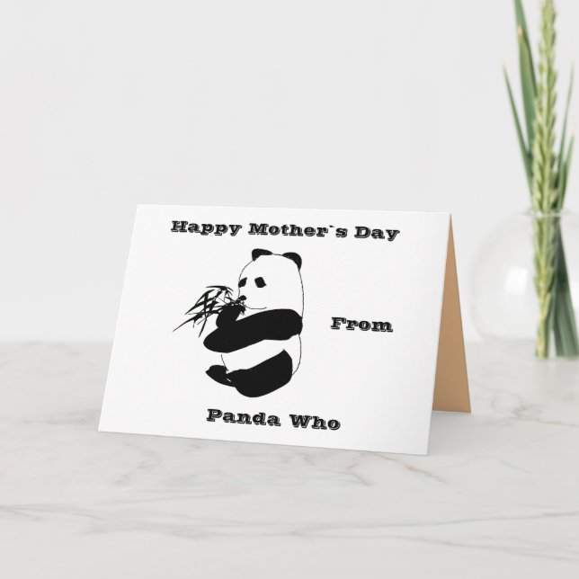 Carte Joyeuse fête des mères de Panda (Devant)