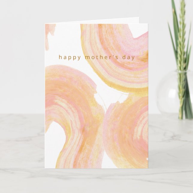 Carte Joyeuse Fête des Mères de Peach Abstraite (Devant)