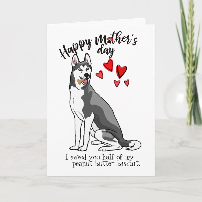 Carte Joyeuse fête des mères de votre chien sibérien Hus (Devant)