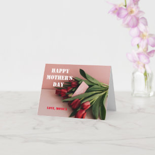 Carte Joyeuse Fête des Mères Floral Tulips Maman Moderne