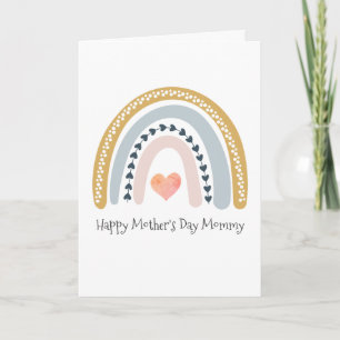 Carte Joyeuse fête des mères maman aquarelle Rainbow Hea