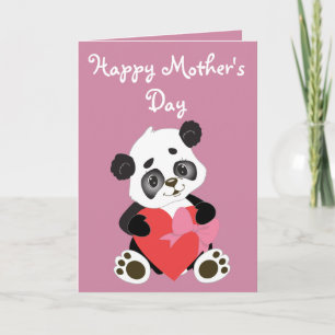 Carte Joyeuse fête des mères Panda