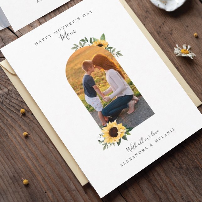 Carte Joyeuse Fête des Mères Photo Arch Aquarelle Tourne (Créateur téléchargé)