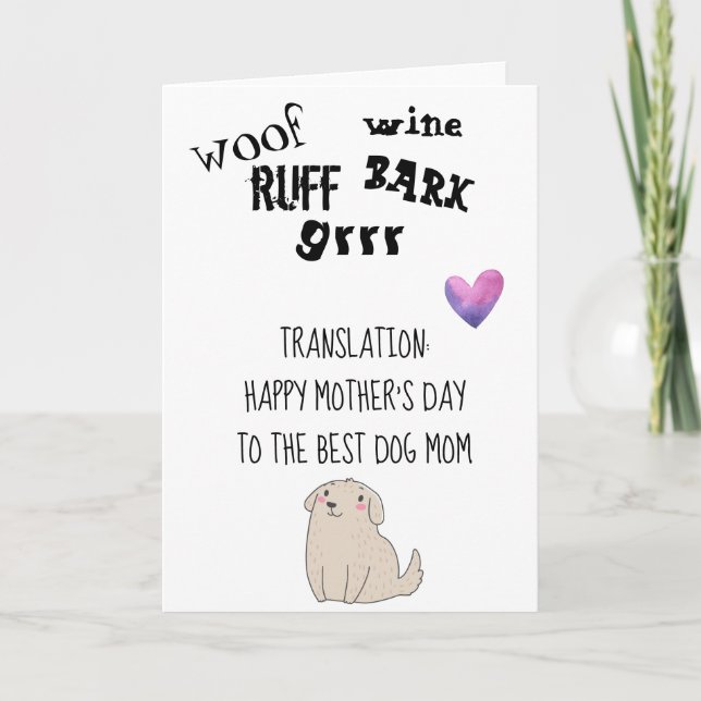 Carte Joyeuse fête des mères pour la maman du chien du c (Devant)