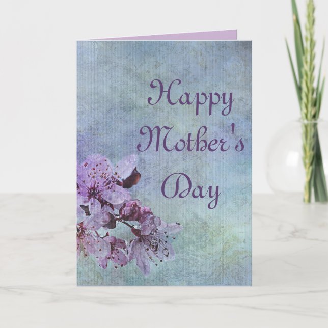 Carte Joyeuse Fête des Mères Purple Floral (Devant)