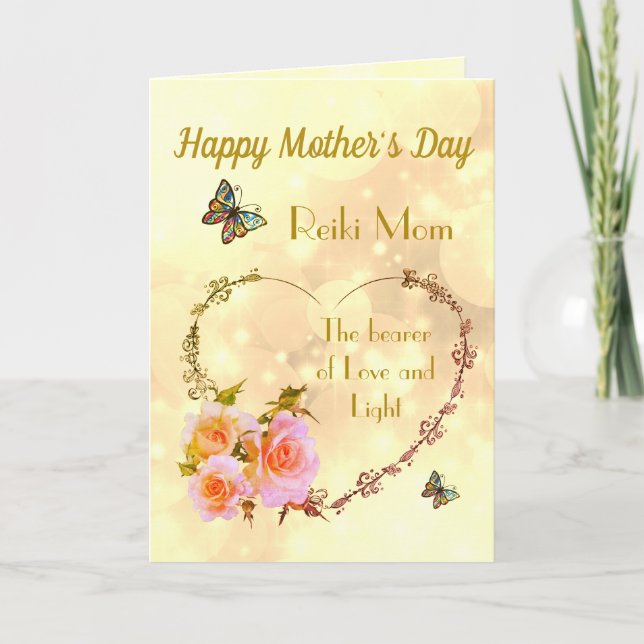 Carte Joyeuse fête des mères Reiki Maman design (Devant)