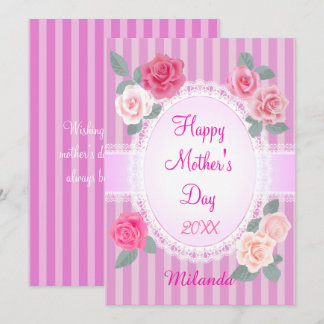 Carte Joyeuse Fête des Mères Roses Roses