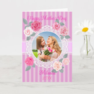 Carte Joyeuse Fête des Mères Roses Roses