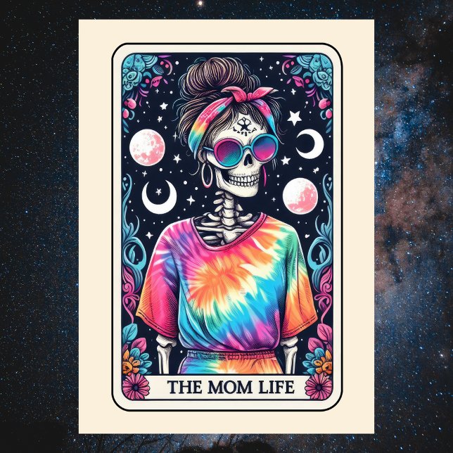 Carte Joyeuse fête des mères Skeleton Maman Vie Tarot (Happy Mother's Day Skeleton Mom Life Tarot Card
)