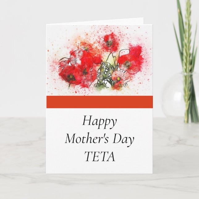 Carte Joyeuse fête des mères Teta (Devant)
