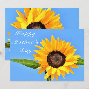 Carte Joyeuse fête des mères - Tournesol jaune sur le ci