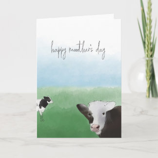 Carte Joyeuse fête des mères Vache