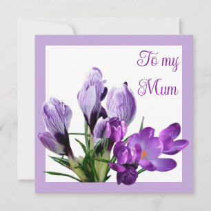 Carte Joyeuse fête des mères violet fleurie colorée vive