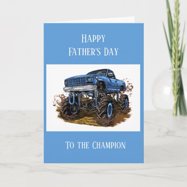 Carte Joyeuse fête des pères 4x4 Tout Terrain Boue (Devant)