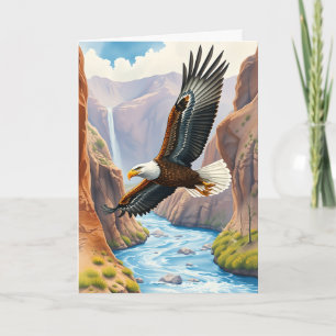 Carte Joyeuse fête des Pères   Aigle s'élevant au-dessus