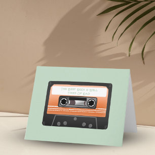 Carte Joyeuse Fête des Pères Cassette Audio Rétro 