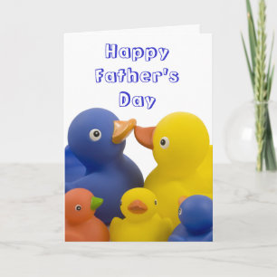 Carte Joyeuse Fête des Pères Famille de Canards Groupe