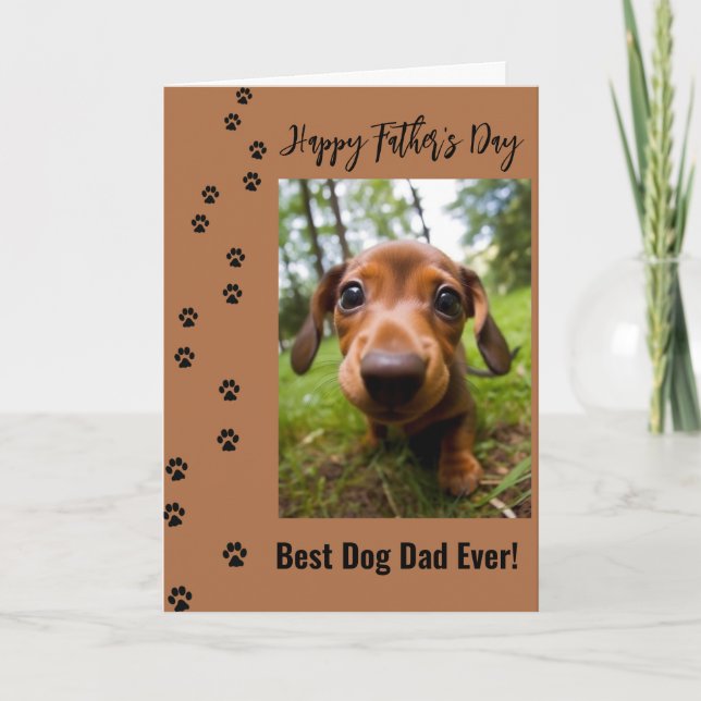 Carte Joyeuse fête des pères Meilleur papa chien de tous (Devant)