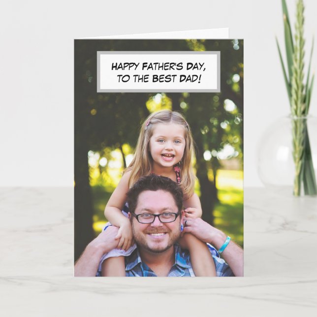 Carte Joyeuse fête des Pères, Papa et enfants Photo (Devant)
