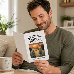 Carte Joyeuse Fête des Pères Papa Photo Amour