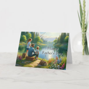Carte Joyeuse Fête des Pères Parti Pêcher