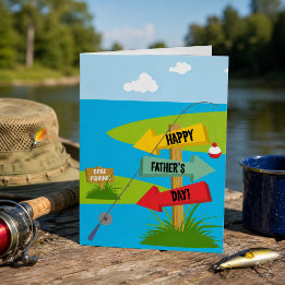 Carte Joyeuse Fête des Pères Pêche