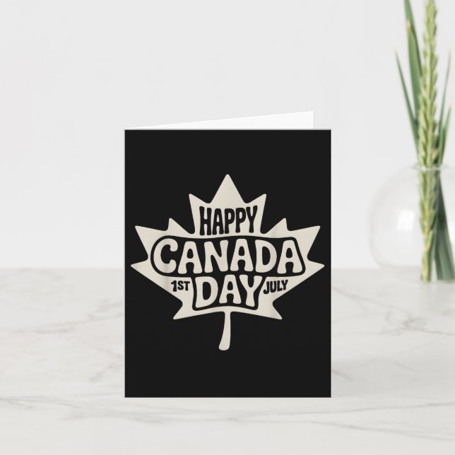 Carte Joyeuse fête du Canada 2025 Érable à drapeau canad (Devant)