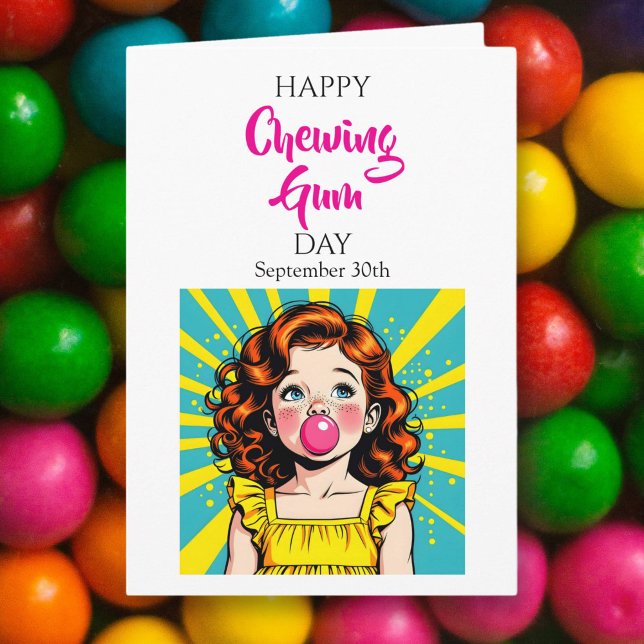 Carte Joyeuse Fête du chewing-gum ! 30 septembre (Créateur téléchargé)